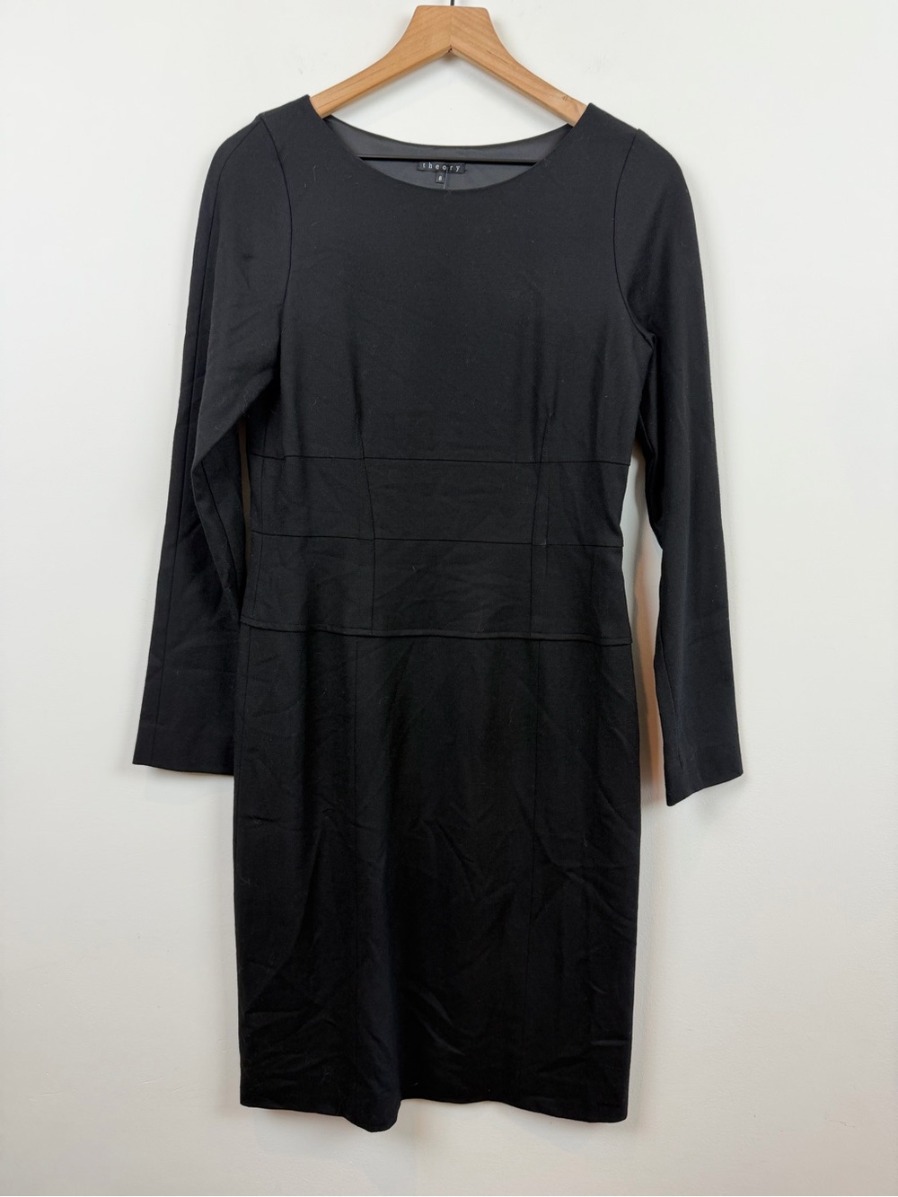 Theory NWT Classic Black Long Sleeve Sheath Dress